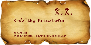 Krátky Krisztofer névjegykártya